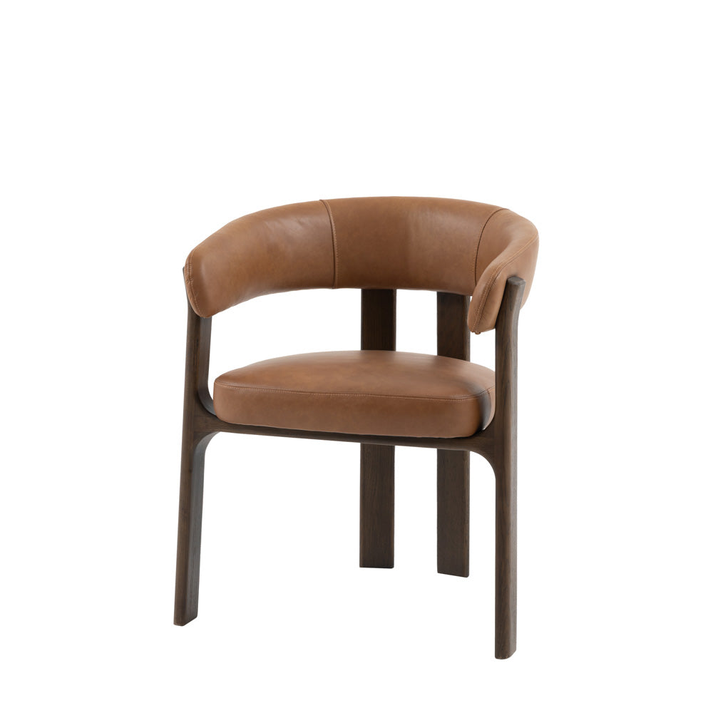 Pinzano Dining Chair Brown Leather