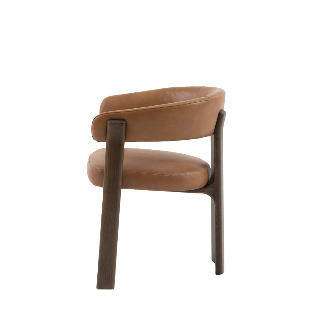 Pinzano Dining Chair Brown Leather