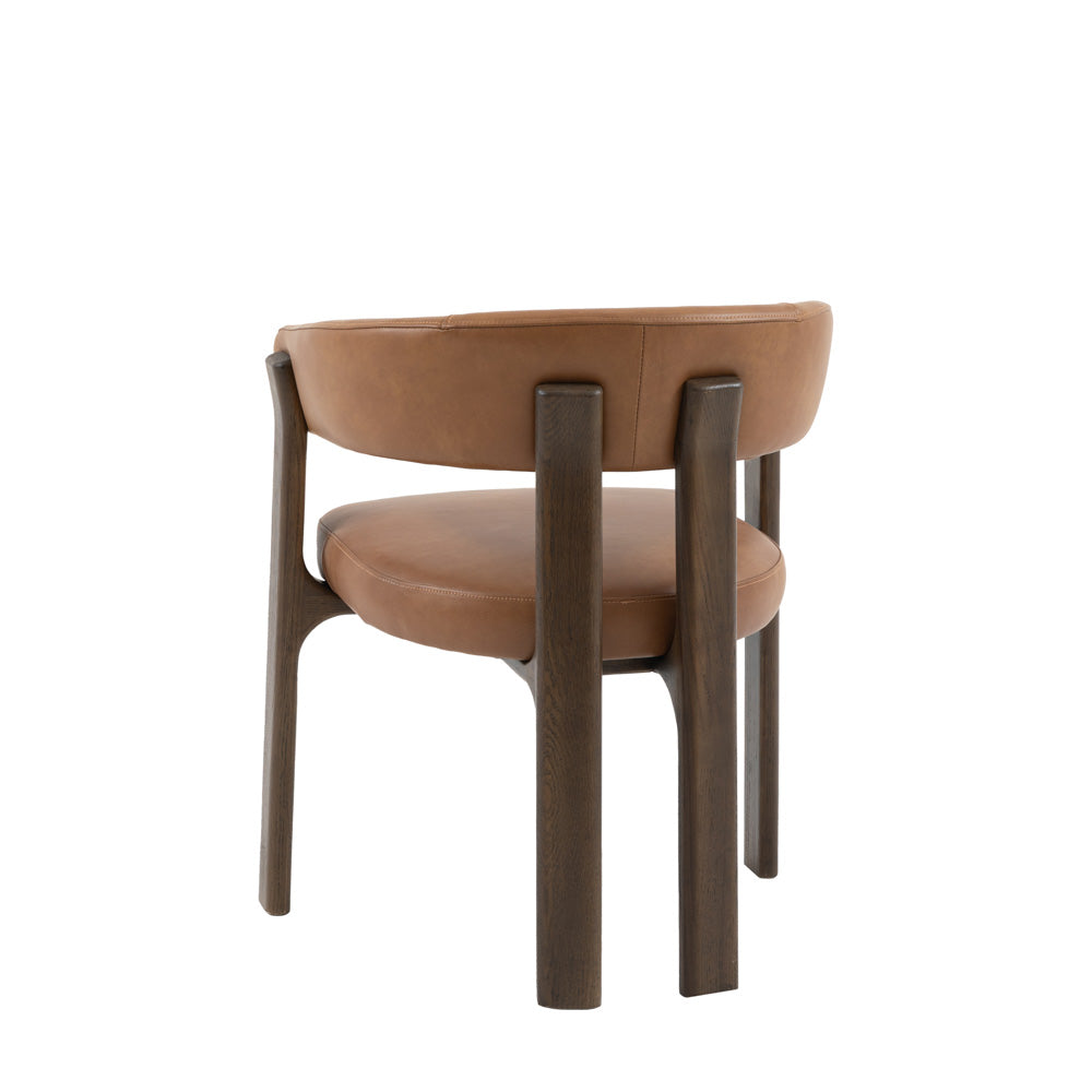 Pinzano Dining Chair Brown Leather