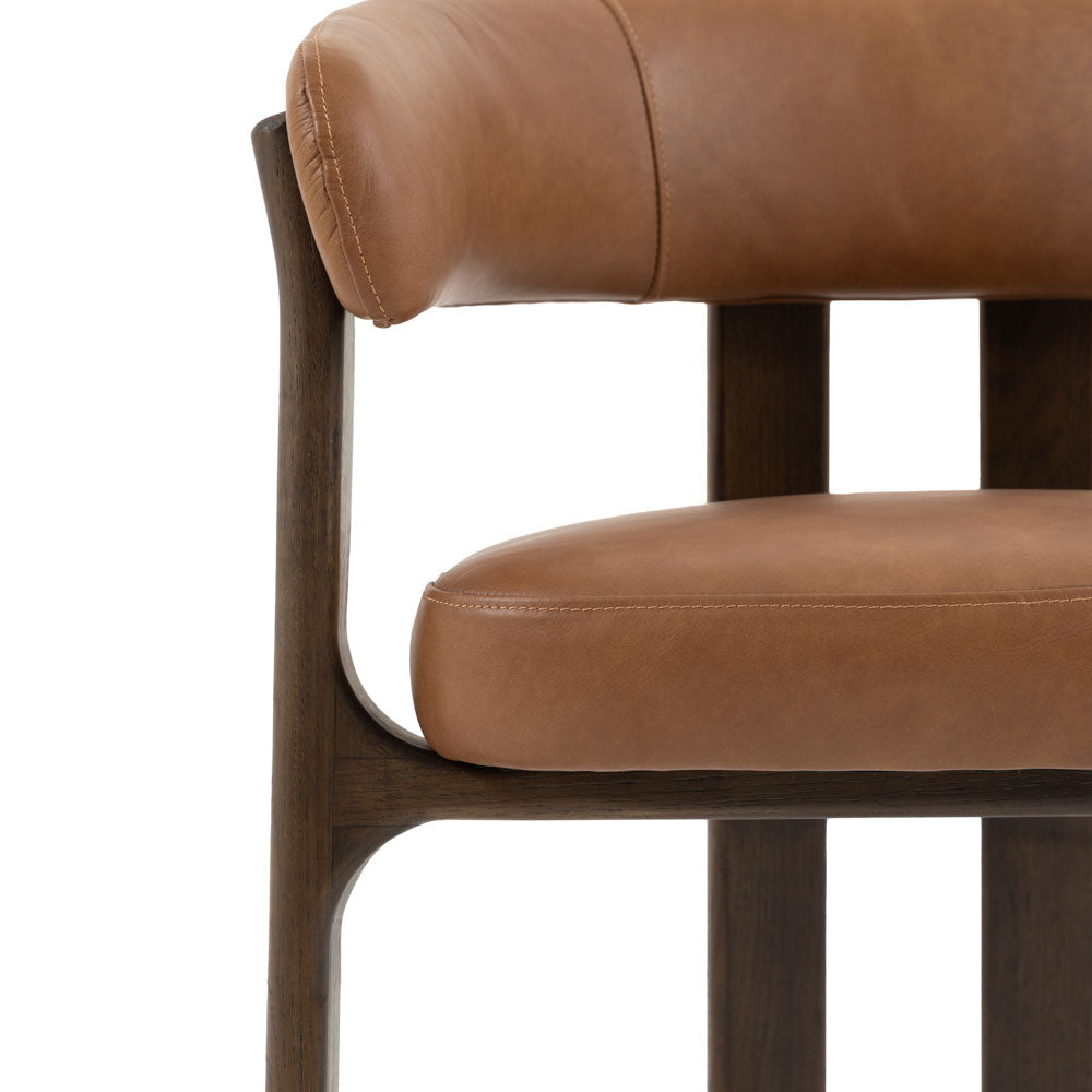 Pinzano Dining Chair Brown Leather