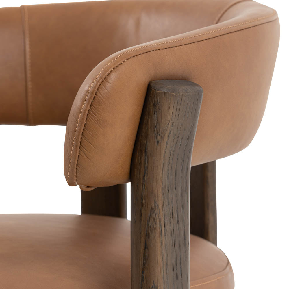 Pinzano Dining Chair Brown Leather