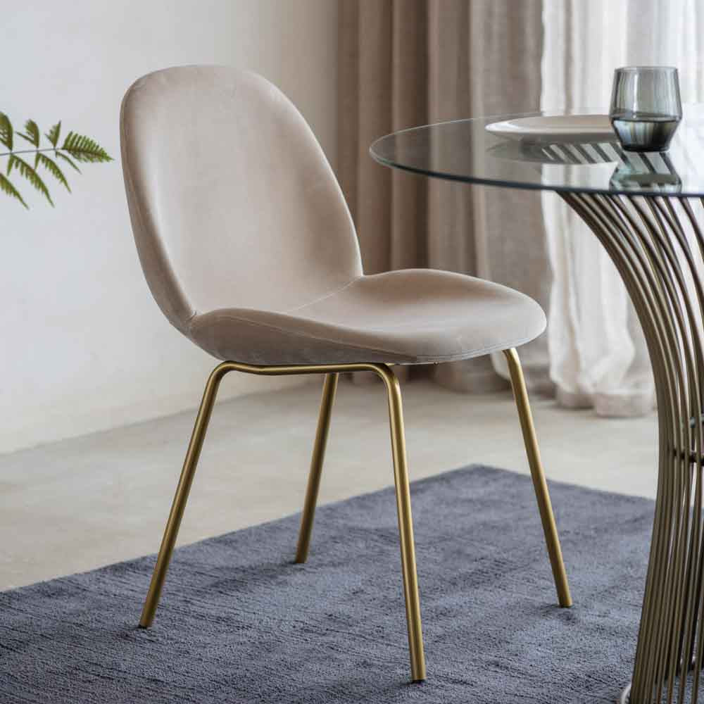 Dublin Chair Oatmeal Velvet (2 Pack)