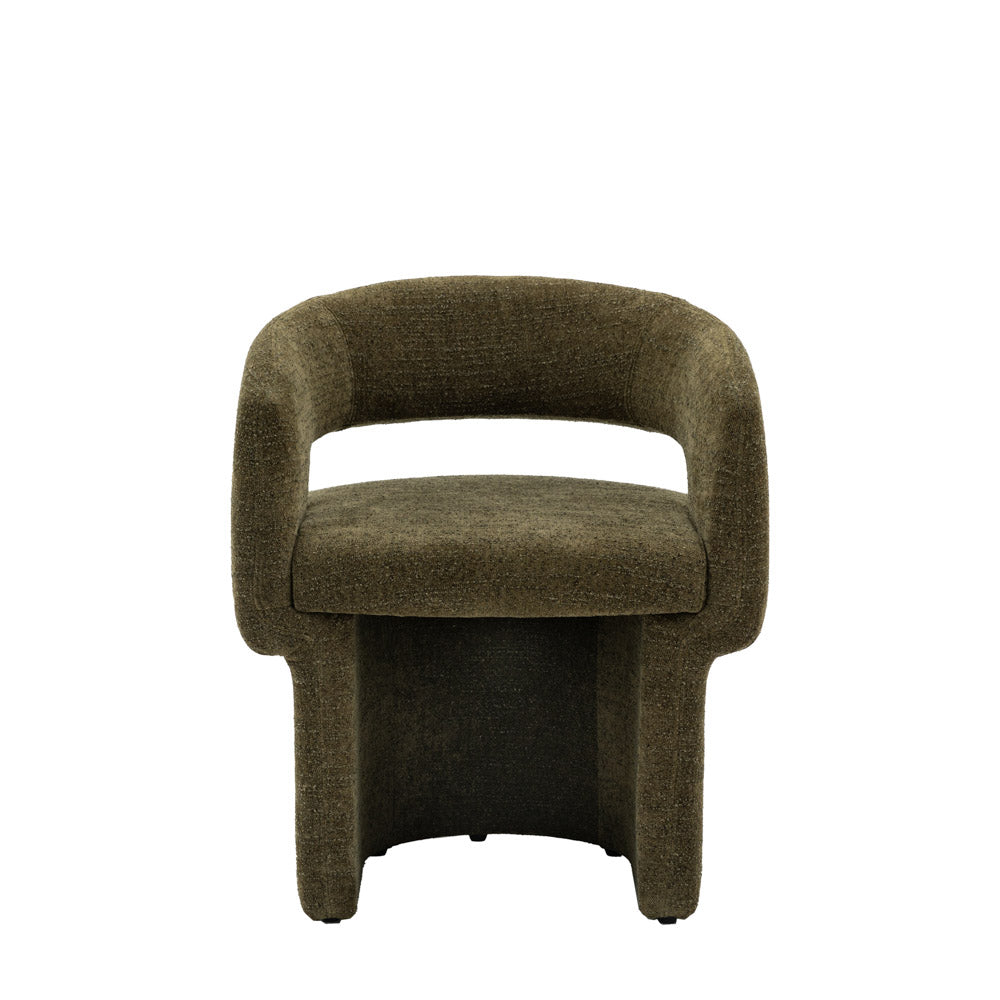Saul Dining Chair Green Boucle