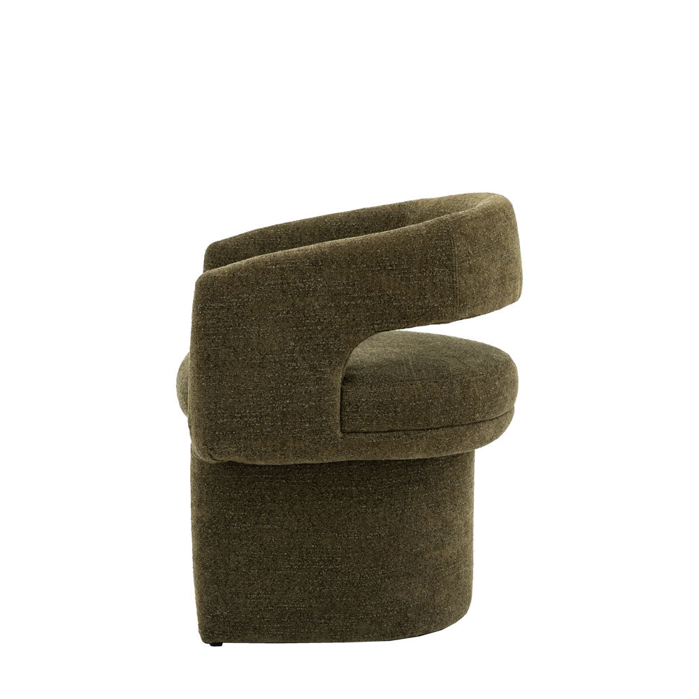 Saul Dining Chair Green Boucle