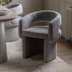 Saul Dining Chair Grey Boucle
