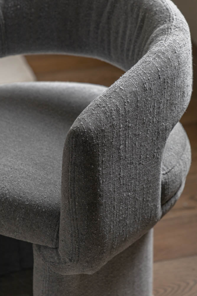 Saul Dining Chair Grey Boucle