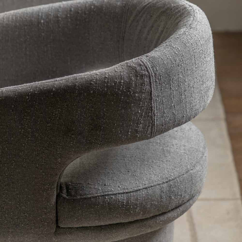Saul Dining Chair Grey Boucle