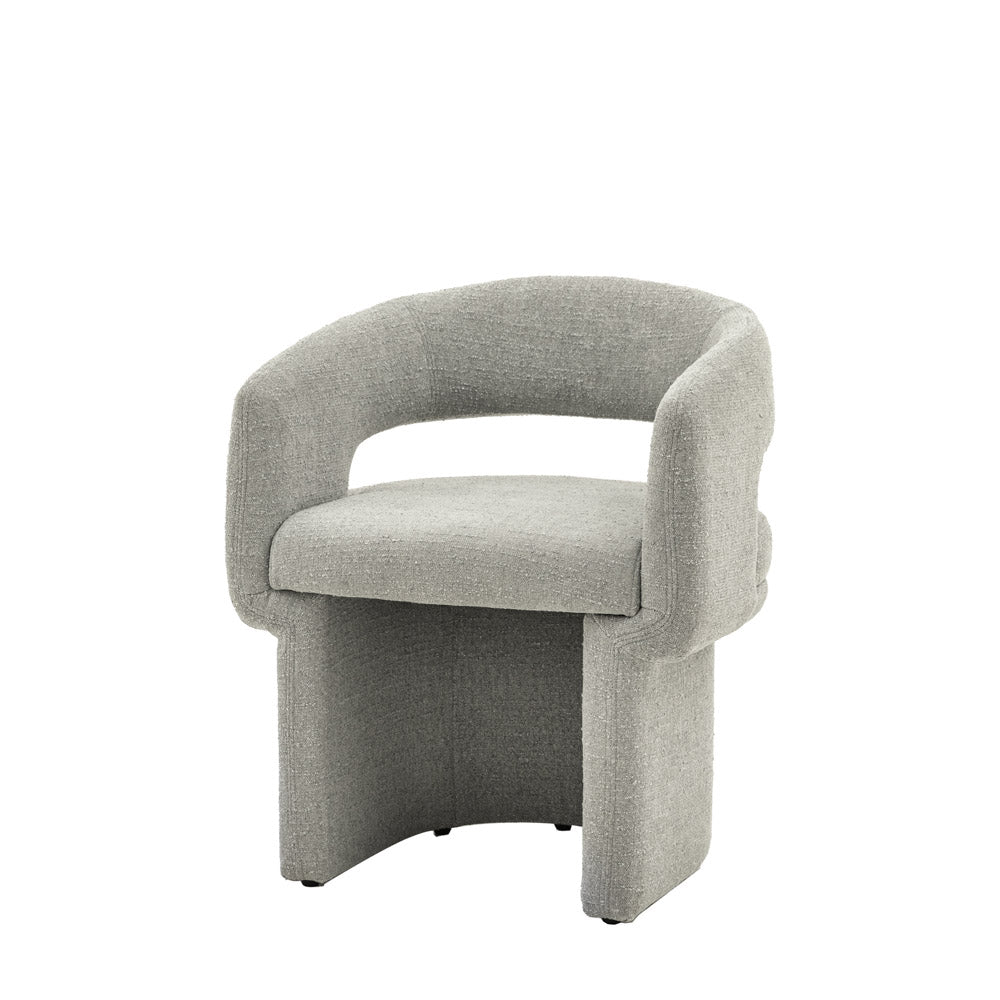 Saul Dining Chair Grey Boucle