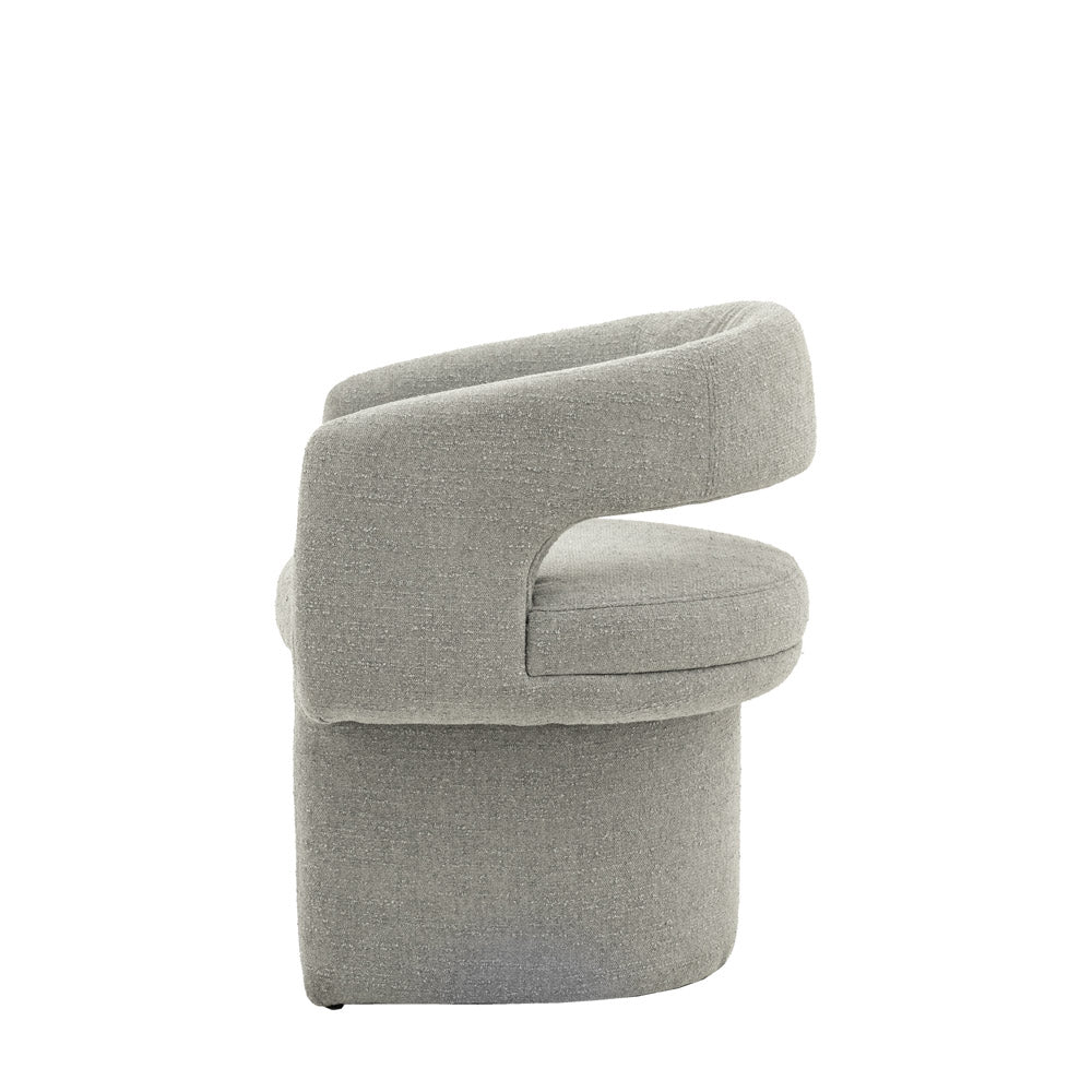 Saul Dining Chair Grey Boucle