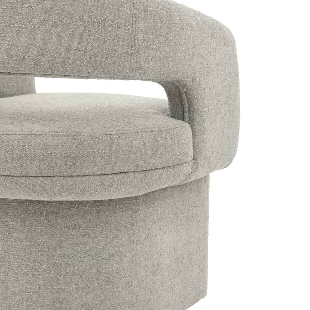 Saul Dining Chair Grey Boucle