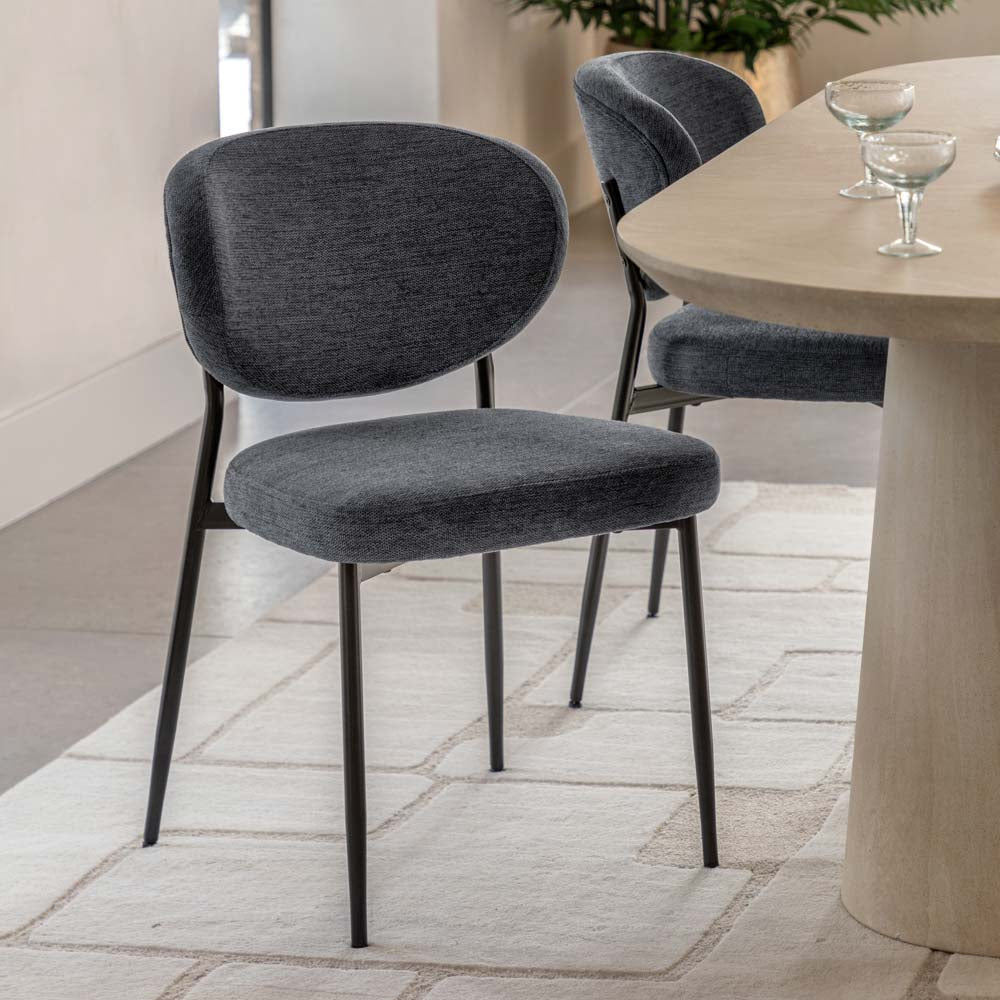 Odense Dining Chair Charcoal (2 Pack)