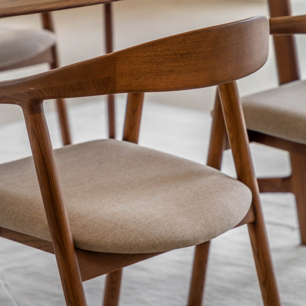 Girona Upholstered Dining Chair Walnut (2 Pack)