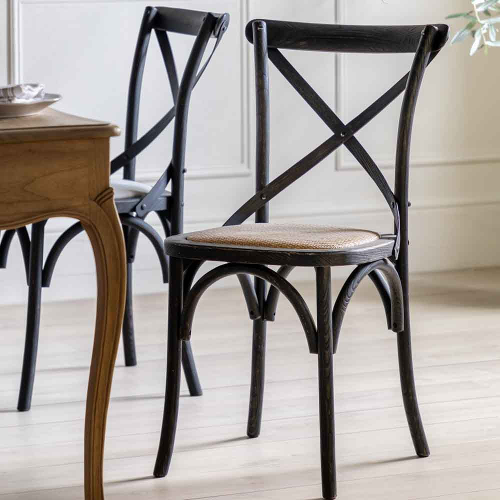 Harar Chair Black/Rattan (2 Pack)