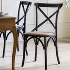 Harar Chair Black/Rattan (2 Pack)