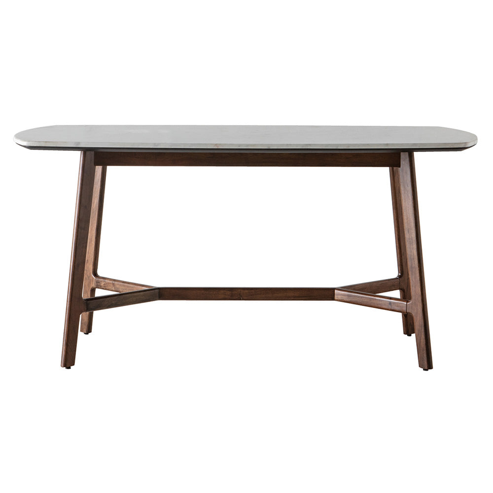 Managua Dining Table Rectangle Dark Wood / Marble