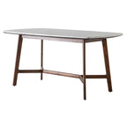 Managua Dining Table Rectangle Dark Wood / Marble