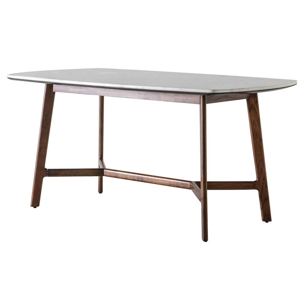 Managua Dining Table Rectangle Dark Wood / Marble