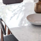 Managua Dining Table Rectangle Dark Wood / Marble