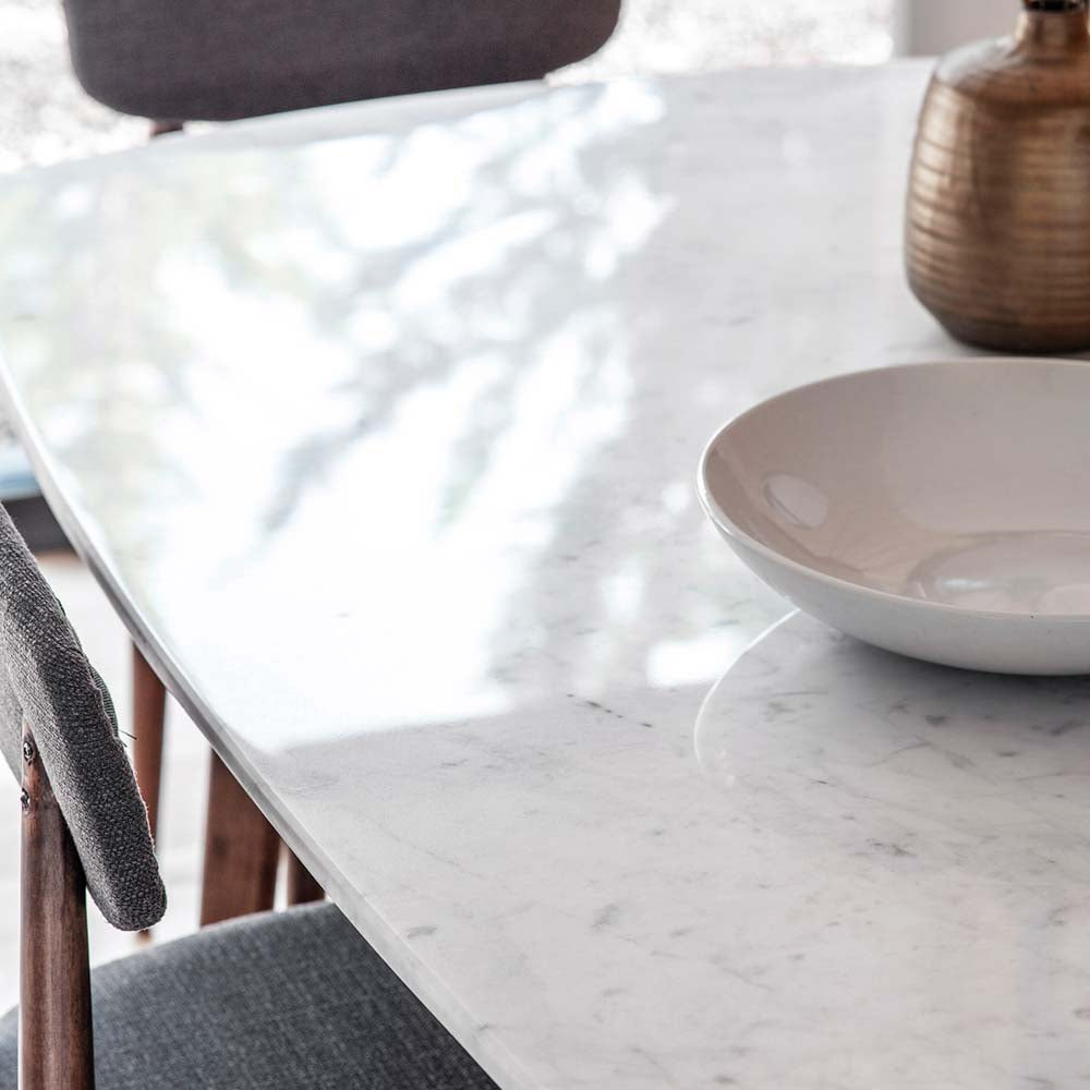 Managua Dining Table Rectangle Dark Wood / Marble