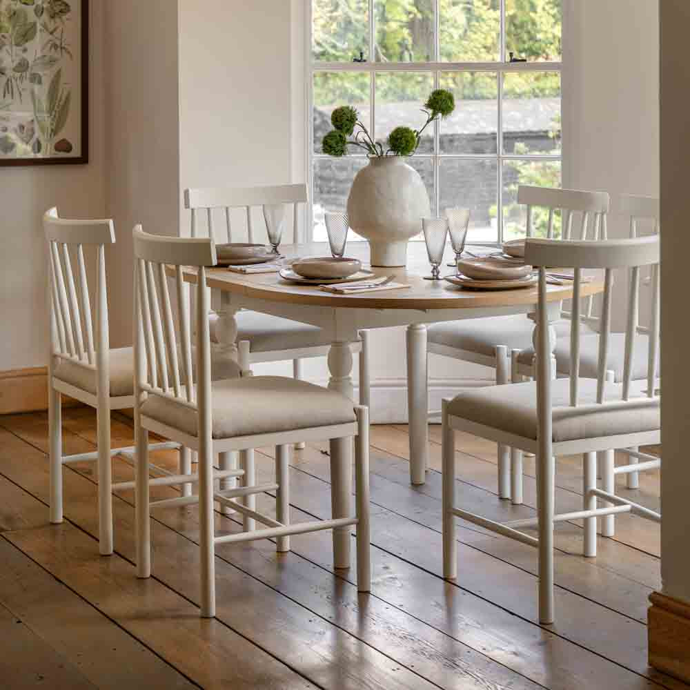 Oxford Round Extending Dining Table White