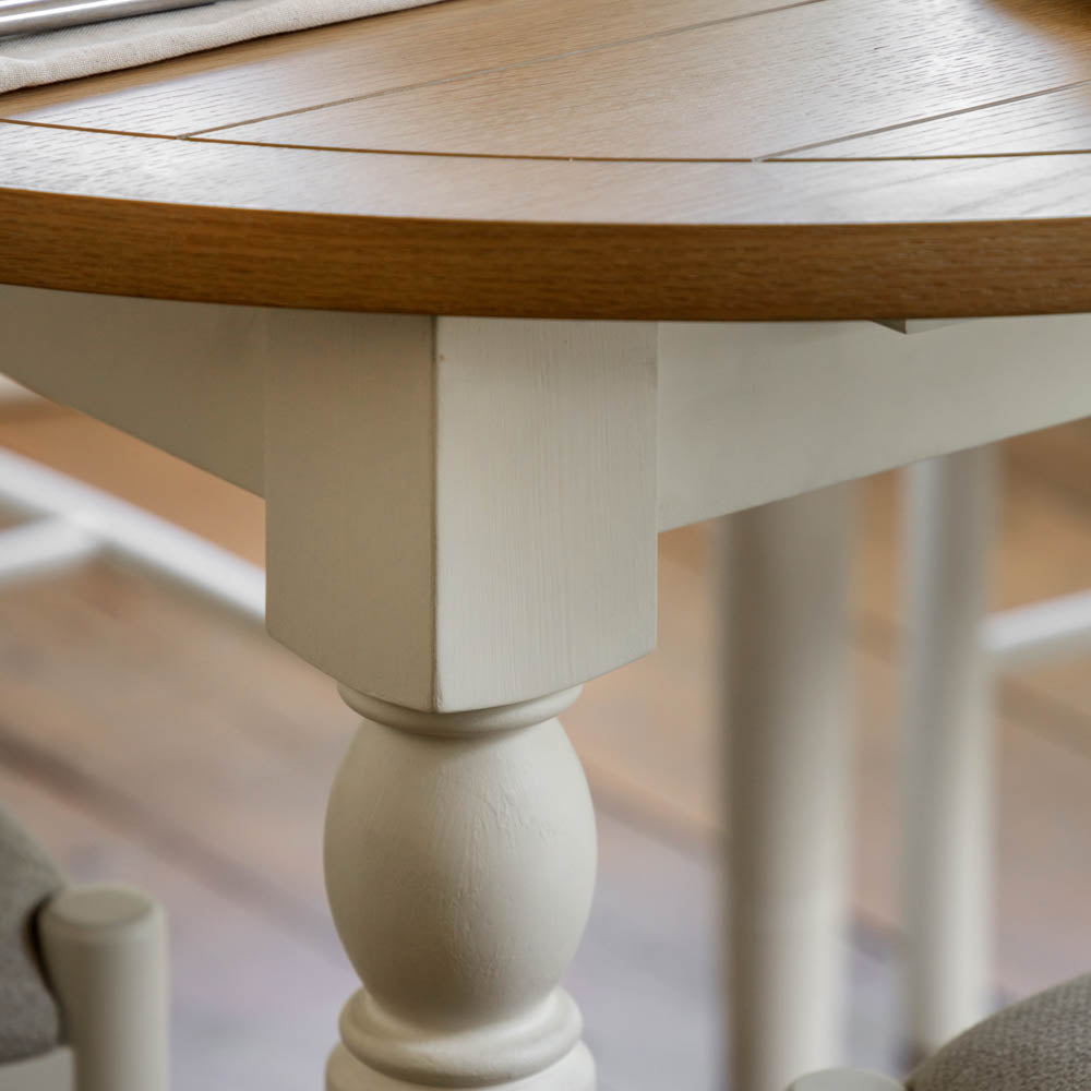 Oxford Round Extending Dining Table White