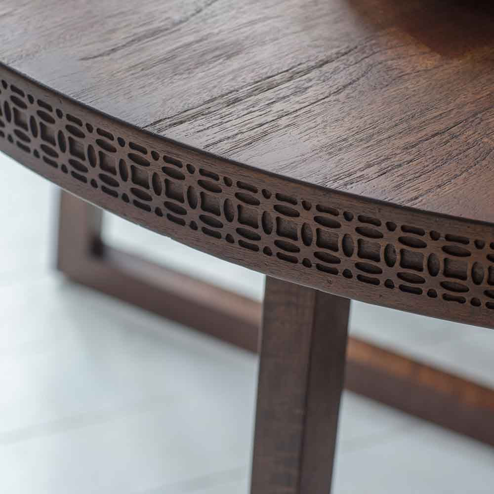 Aswan Retreat Round Dining Table Brown Mango