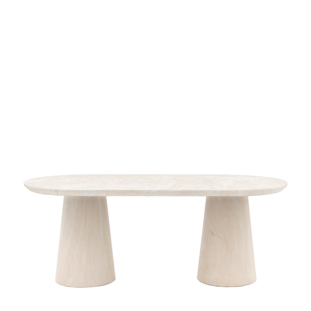 Vigo Oval Dining Table Travertine
