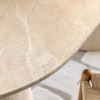 Vigo Oval Dining Table Travertine