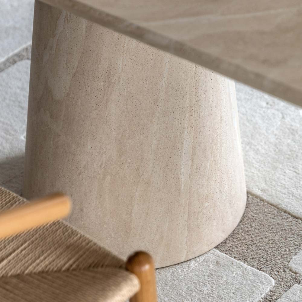 Vigo Oval Dining Table Travertine