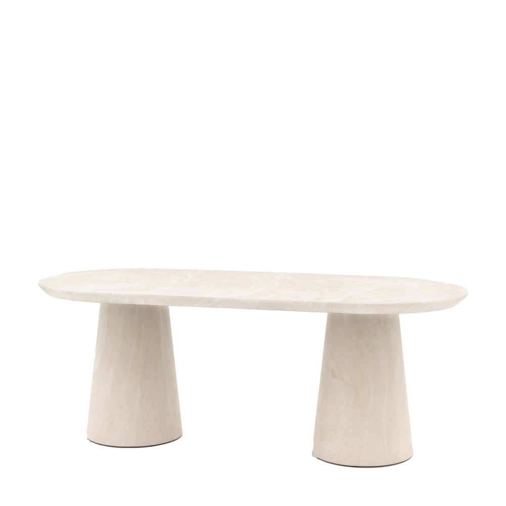 Vigo Oval Dining Table Travertine