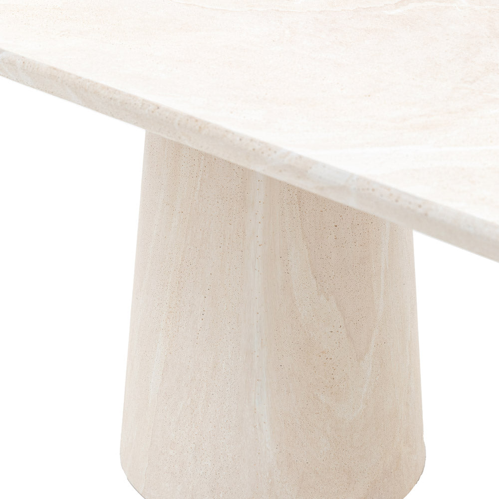 Vigo Oval Dining Table Travertine
