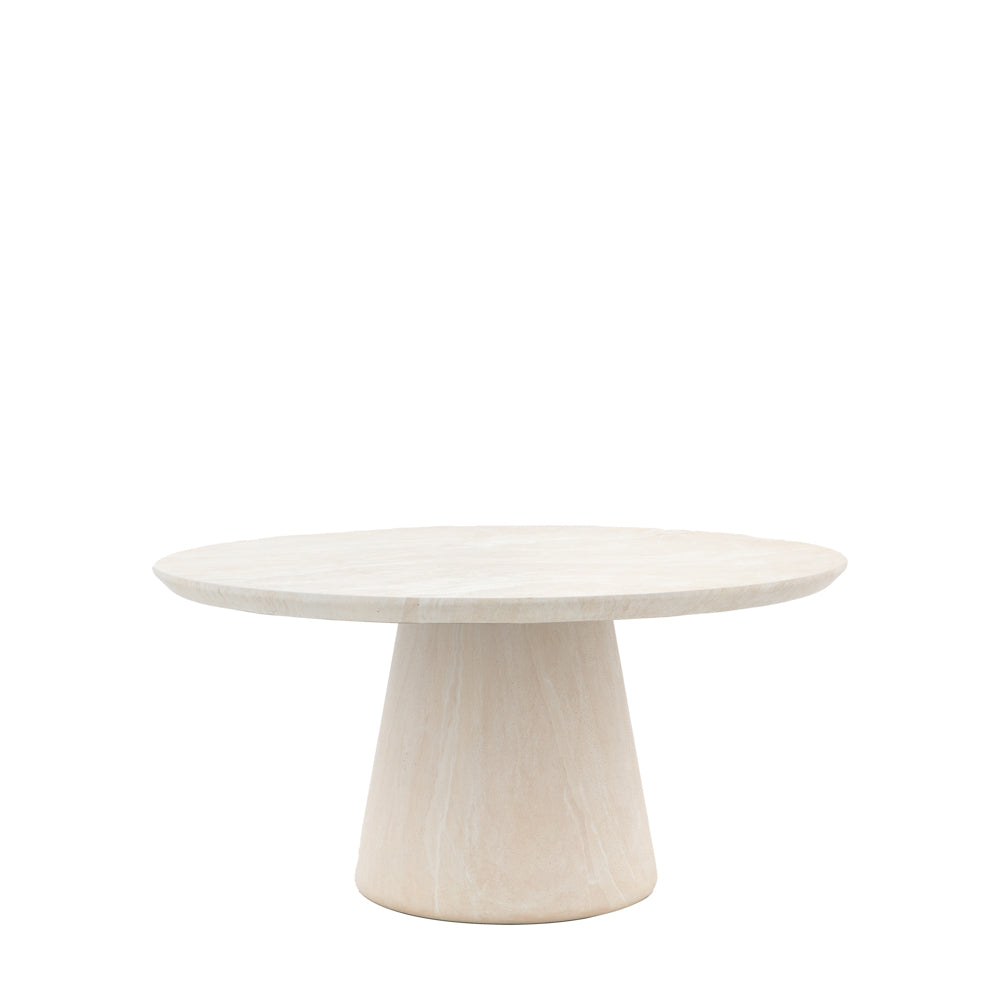Vigo Round Dining Table Travertine