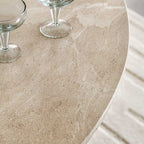Vigo Round Dining Table Travertine
