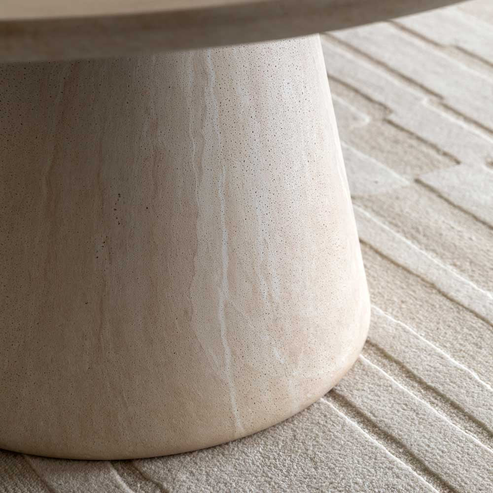 Vigo Round Dining Table Travertine