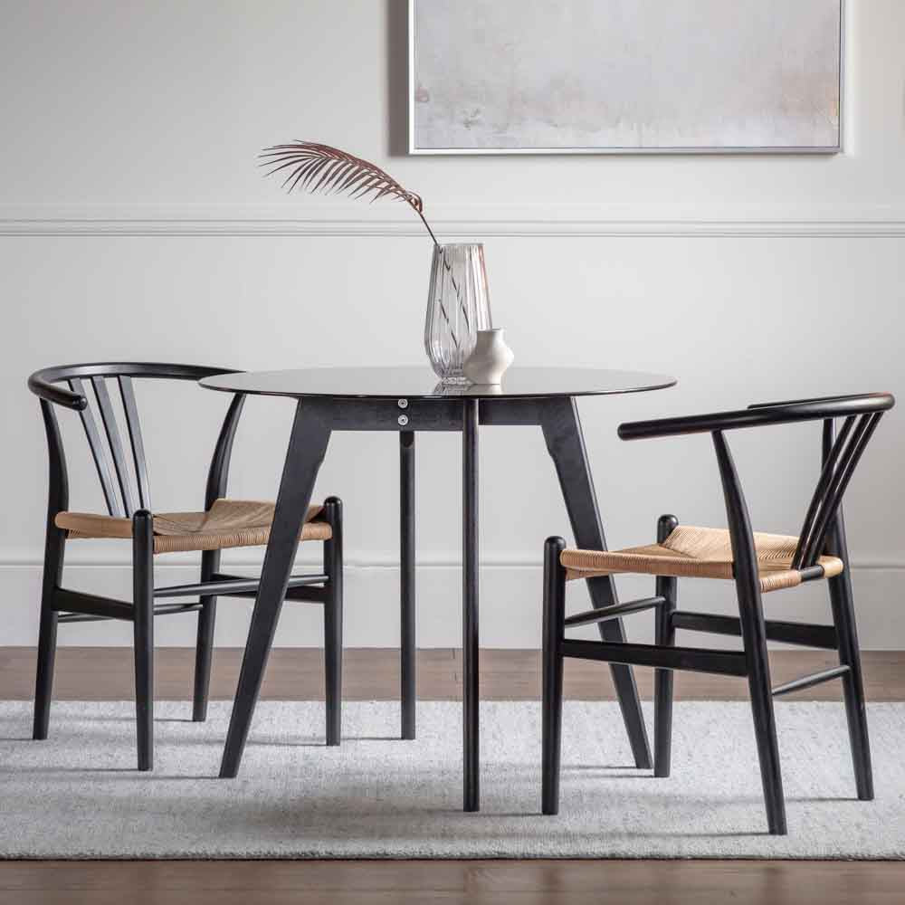 Kyoto Round Dining Table Black