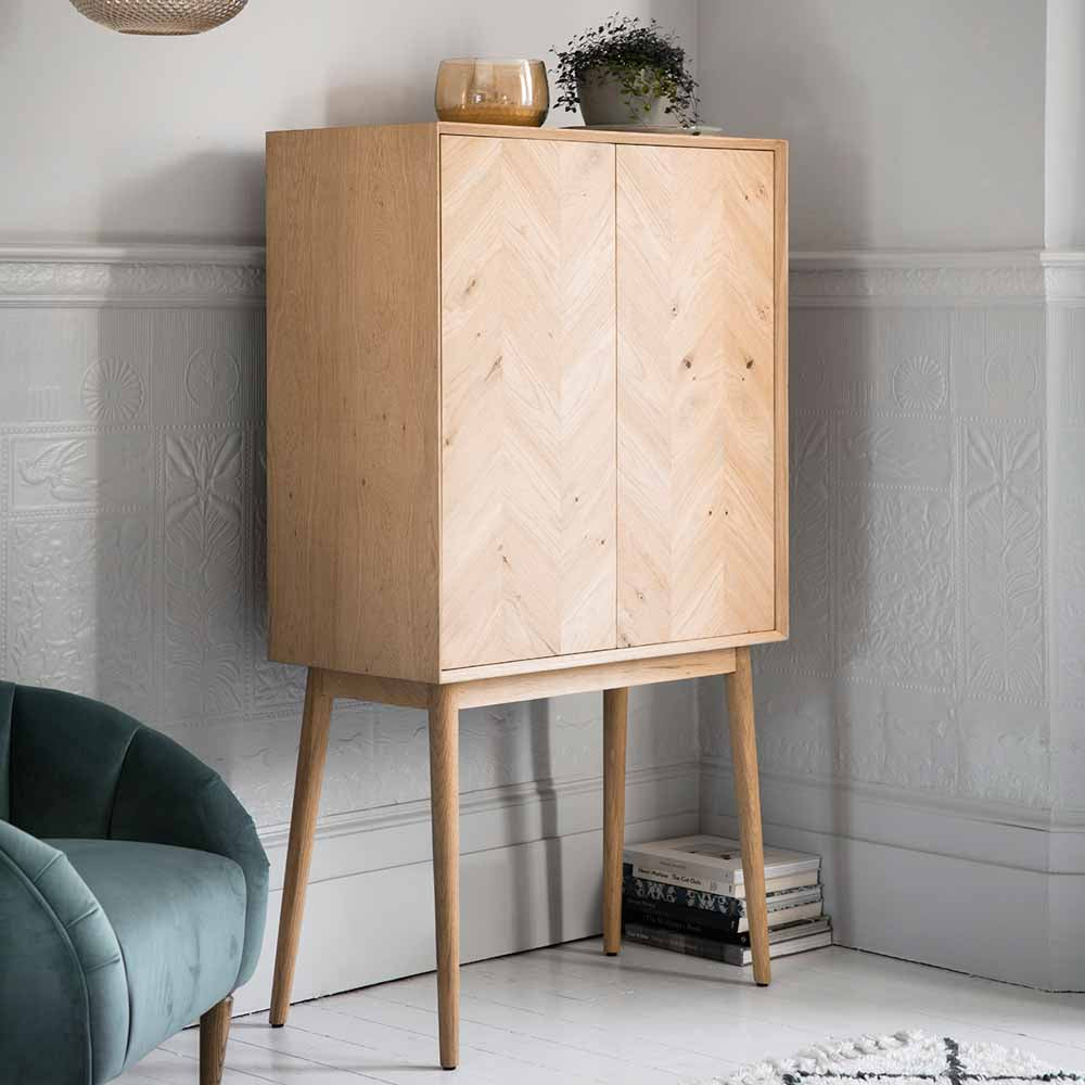 Florence 2 Door Cocktail Cabinet Oak