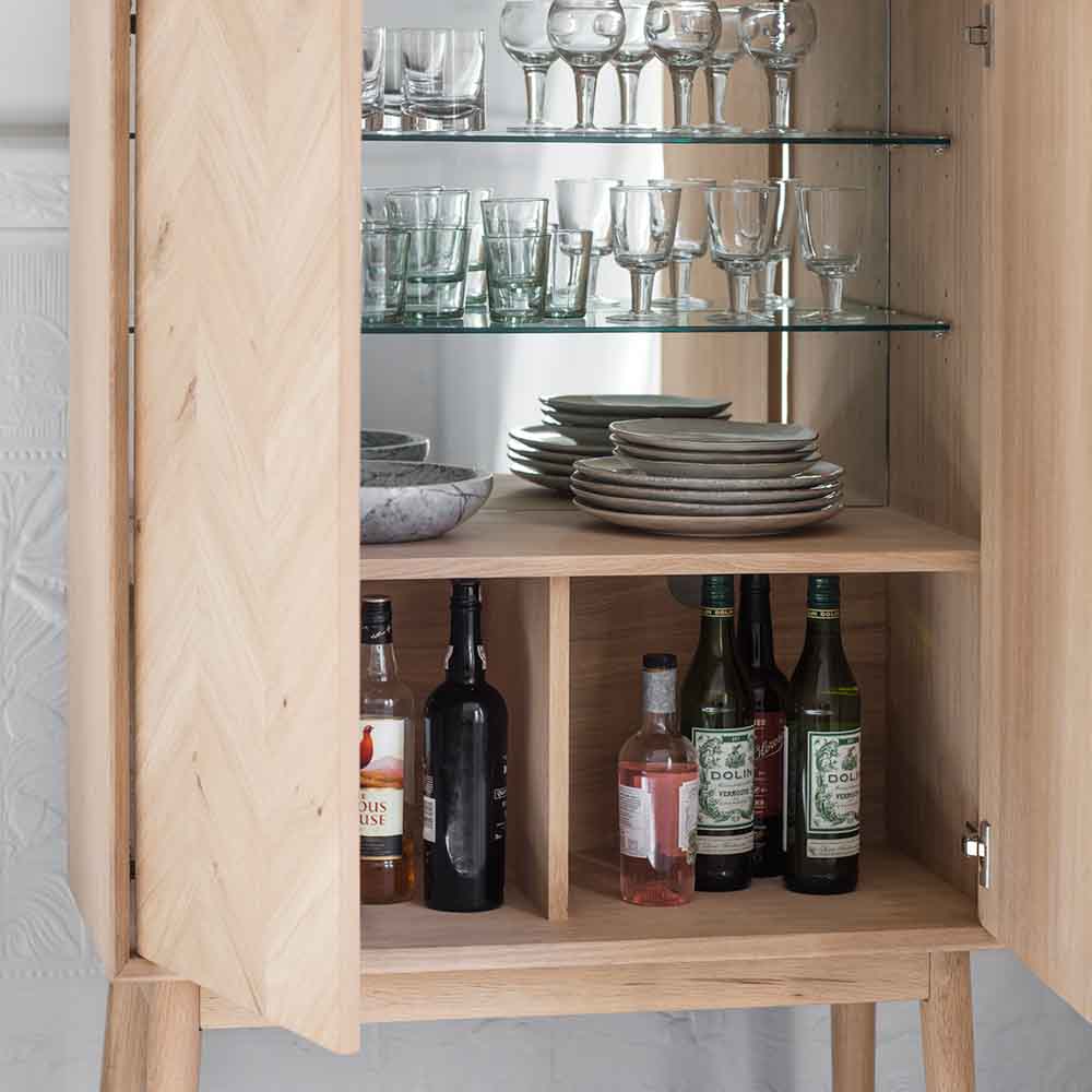 Florence 2 Door Cocktail Cabinet Oak
