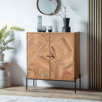 Springfield 2 Door Drinks Cabinet Natural Acacia