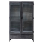 Hanau 2 Door 2 Drawer Display Unit Dark Grey Glass