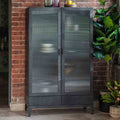 Hanau 2 Door 2 Drawer Display Unit Dark Grey Glass