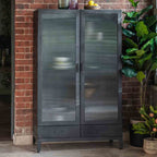 Hanau 2 Door 2 Drawer Display Unit Dark Grey Glass
