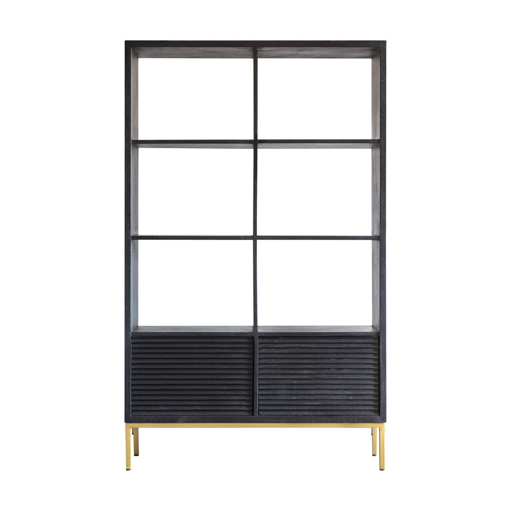 Pavlova 2 Door Open Display Unit Black / Gold