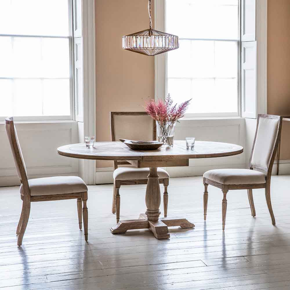 Reims Round Extending Dining Table Natural