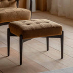 Wigan Footstool Ochre Faux Sheepskin