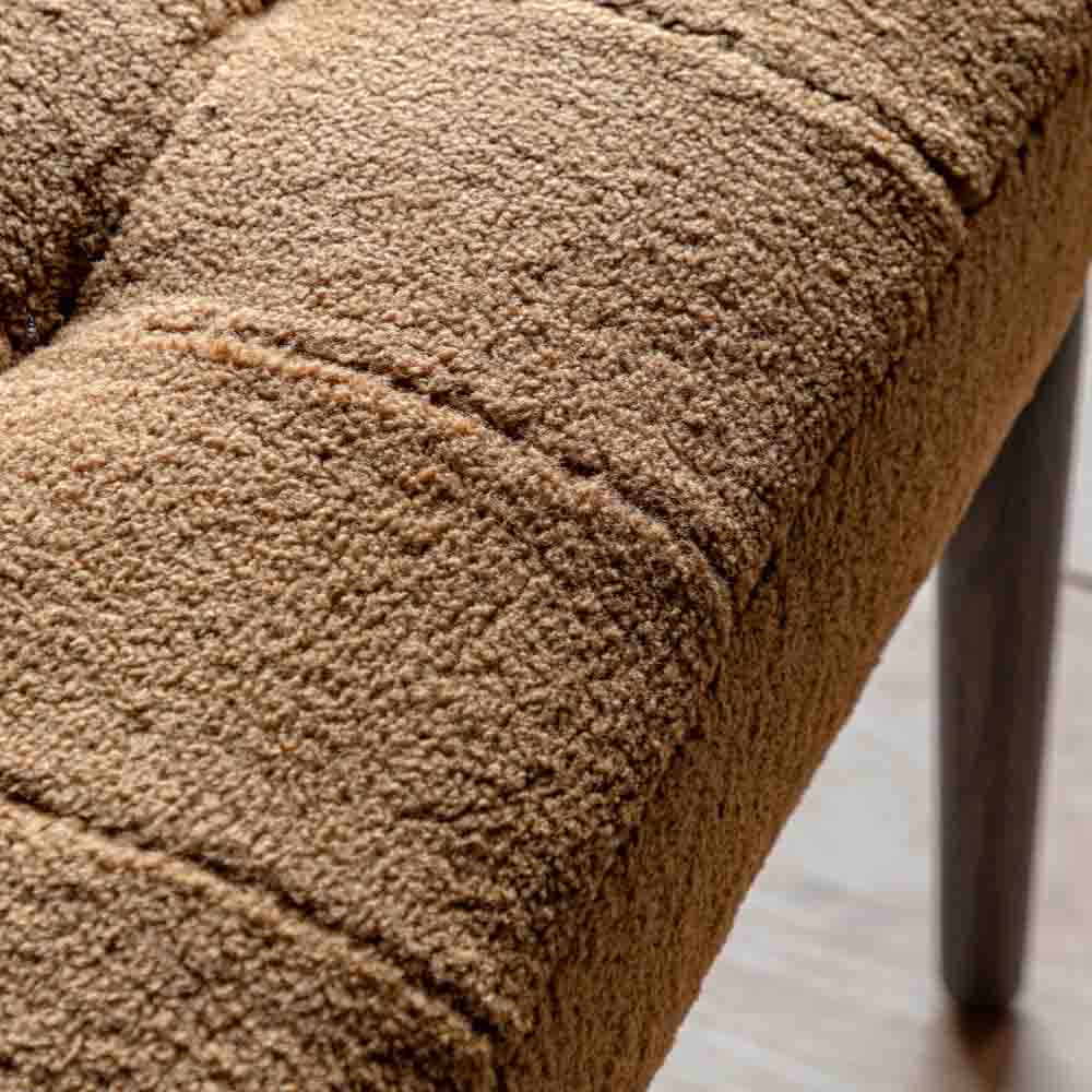 Wigan Footstool Ochre Faux Sheepskin