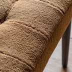 Wigan Footstool Ochre Faux Sheepskin