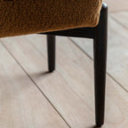Wigan Footstool Ochre Faux Sheepskin