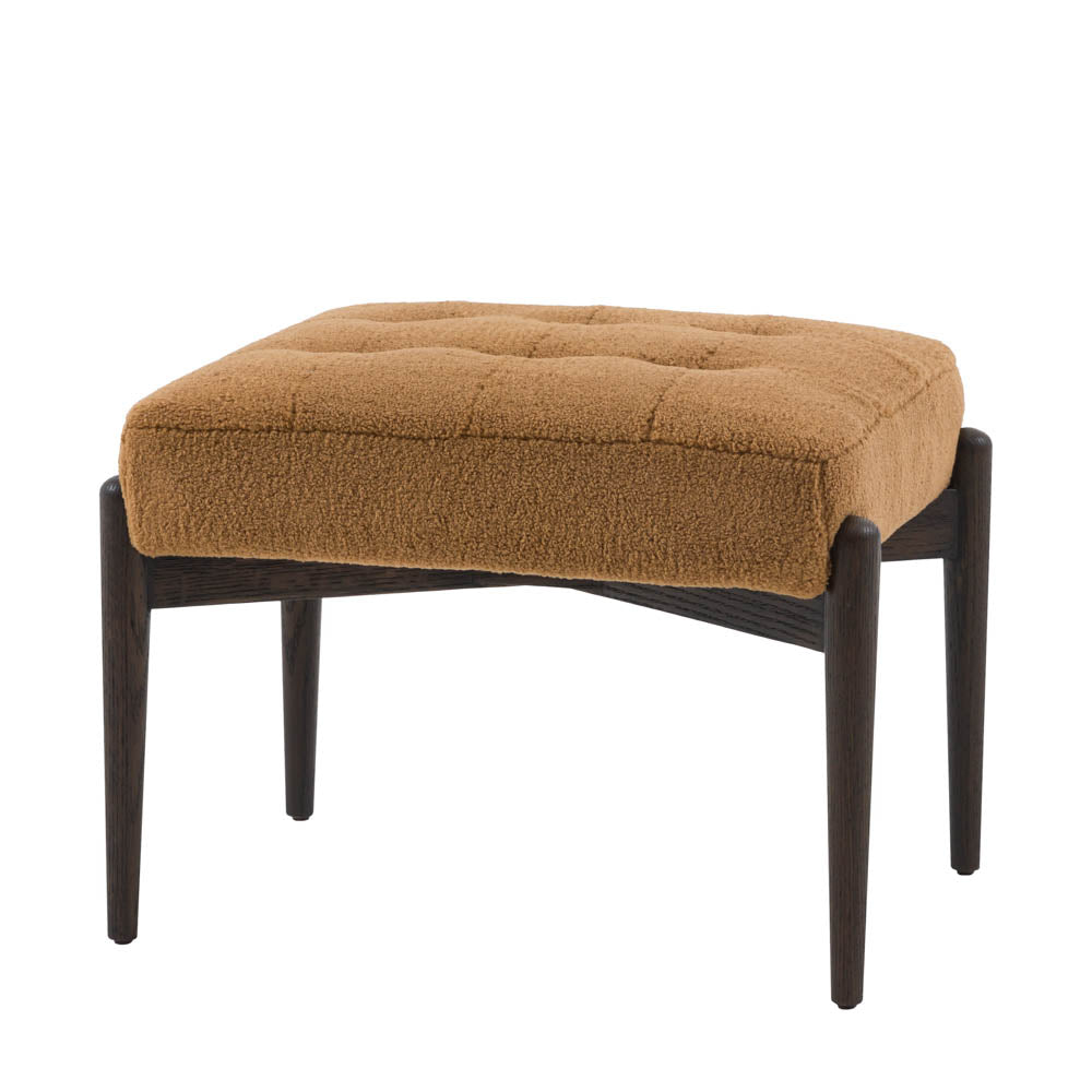 Wigan Footstool Ochre Faux Sheepskin
