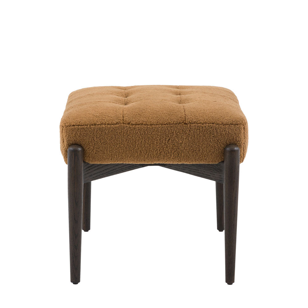 Wigan Footstool Ochre Faux Sheepskin