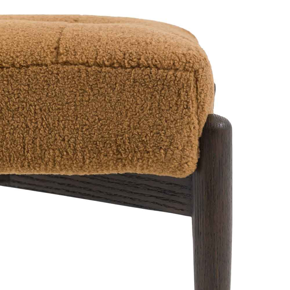 Wigan Footstool Ochre Faux Sheepskin